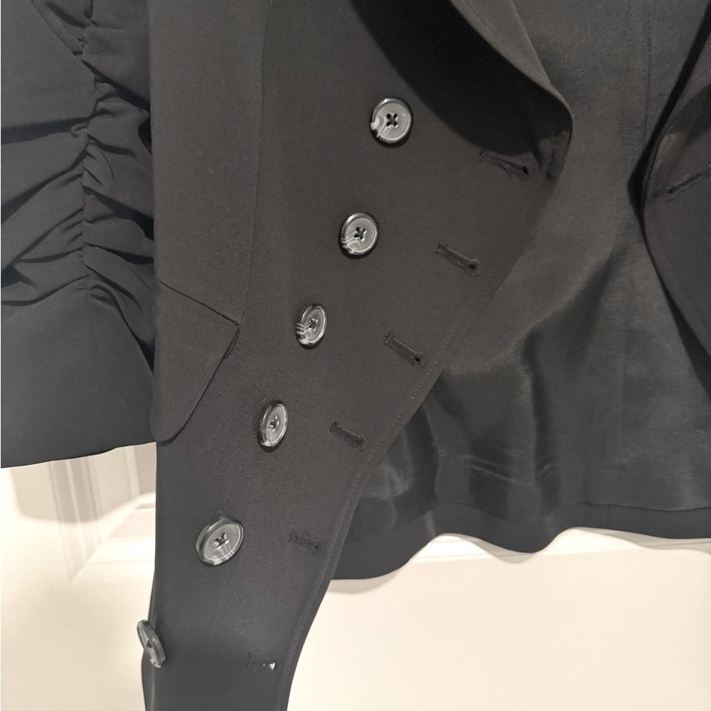 Vintage Laundry by Shelli Segal Black Rugged 3/4 Sleeve Women's Stretch Blazer - Picture 4 of 9
